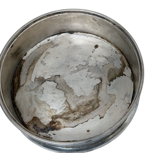 BANANA REPUBLIC Round Metal Box w/ Lid Trinket Box Silvertone - Picture 9 of 11